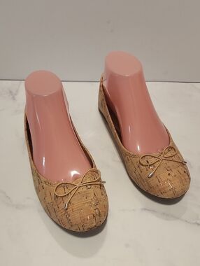 Esprit Cork Ballet Flats with Bow - Natural Cork